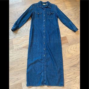 Liz Claiborne Blue Denim Maxi Dress